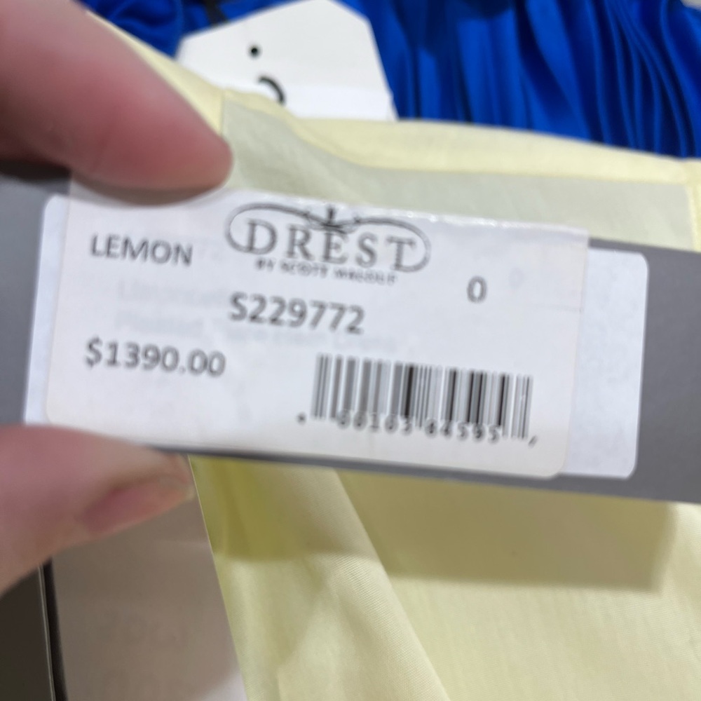Lela Rose Elegant Yellow Pleated Dress - Picture 2 of 4